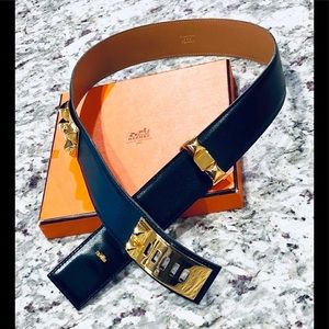 Hermès Collier de Chien Black Belt 80 cm w/ Box